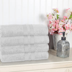 Superior Ultra Soft Cotton Absorbent Solid Bath Towel (Set of 4) - Silver