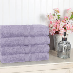 Superior Ultra Soft Cotton Absorbent Solid Bath Towel (Set of 4) - Wisteria