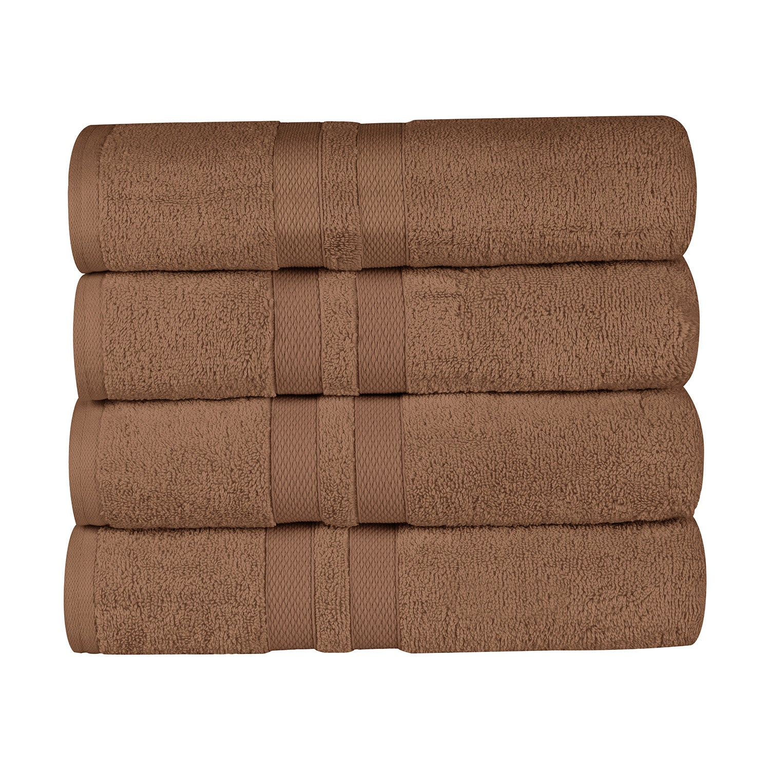 Superior Ultra Soft Cotton Absorbent Solid Bath Towel (Set of 4) -  Chocolate
