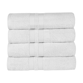 Superior Ultra Soft Cotton Absorbent Solid Bath Towel (Set of 4) -  Silver