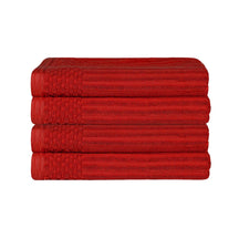 Superior Soho Ribbed Textured Cotton Ultra-Absorbent Bath Sheet & Bath Towel Set - Burgundy