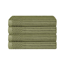 Superior Soho Ribbed Textured Cotton Ultra-Absorbent Bath Sheet & Bath Towel Set - Sage