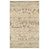 Superior Fawn Distressed Floral Stripes Area Rug - Beige