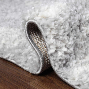  Superior Bohemian Geometric Indoor Plush Shag Area Rug with Tassels - Cream-Grey