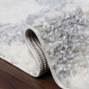  Superior Bohemian Geometric Indoor Plush Shag Area Rug with Tassels - Grey-Cream