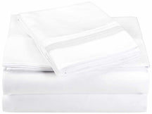 Superior 5 Embroidered Lines Wrinkle Resistant Microfiber Deep Pocket Sheet Set - White