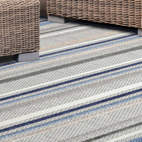 Casual Stripe Geometric Indoor/ Outdoor Area Rug-Rugs by Superior-Home City Inc
