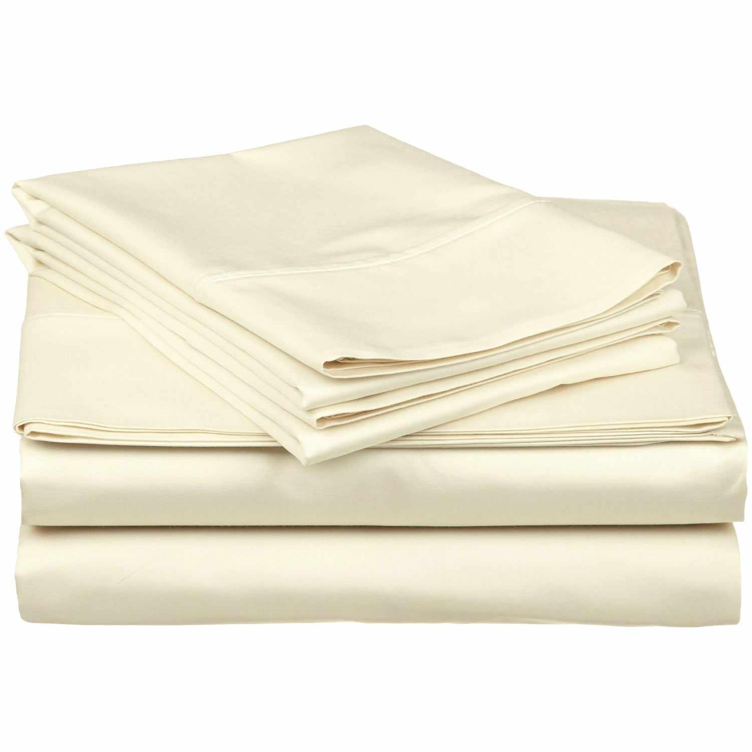 Superior 500-Thread Count Cotton Solid Ultra-Soft Deep Pocket Bed Sheets - Ivory