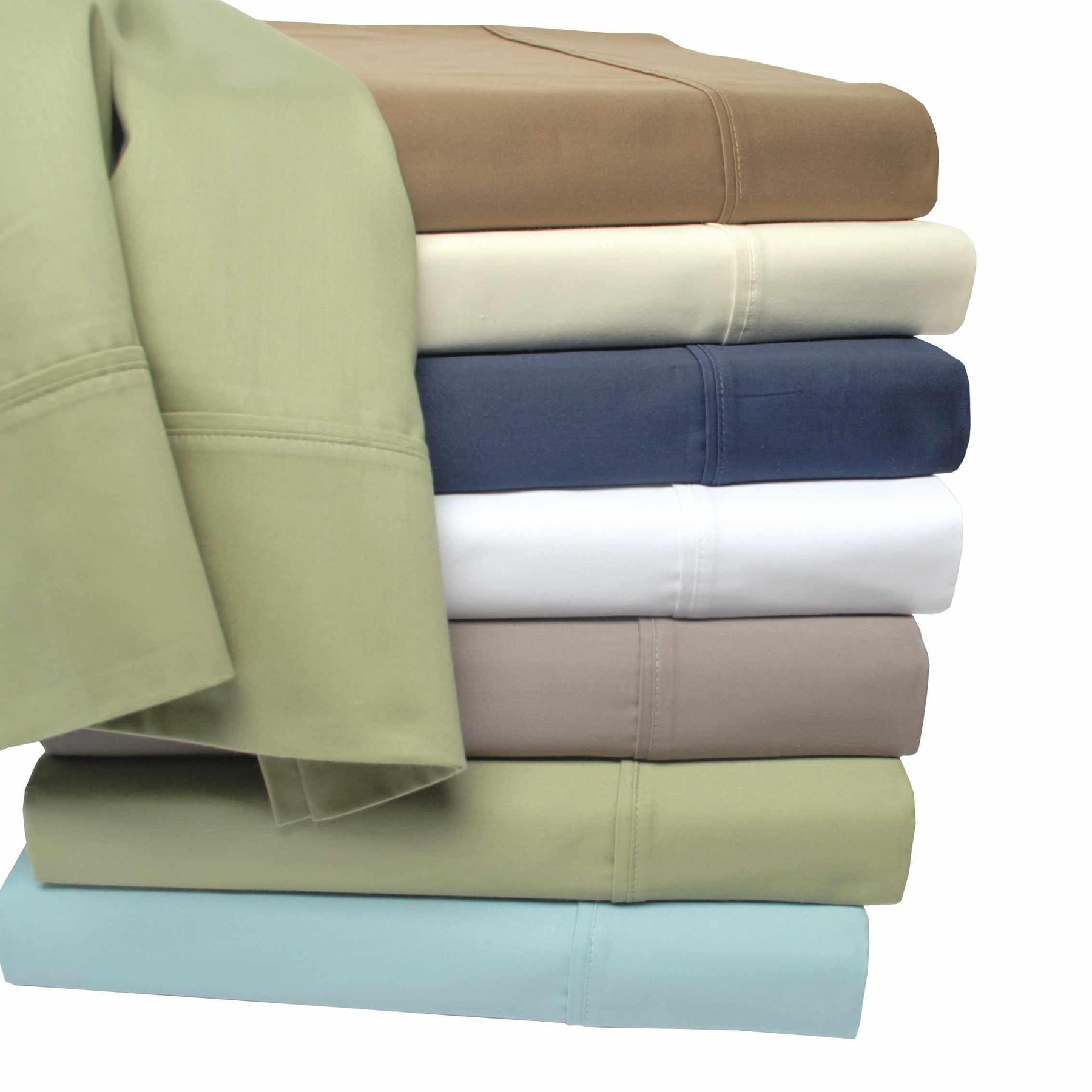  Superior 500-Thread Count Cotton Solid Ultra-Soft Deep Pocket Bed Sheets - Sage