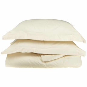Superior 500-Thread Count Cotton Solid Ultra-Soft Duvet Cover Set - Ivory