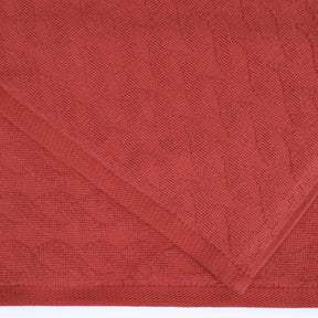 Premium Turkish Cotton Jacquard Herringbone and Solid 6-Piece Hand Towel Set - Maroon