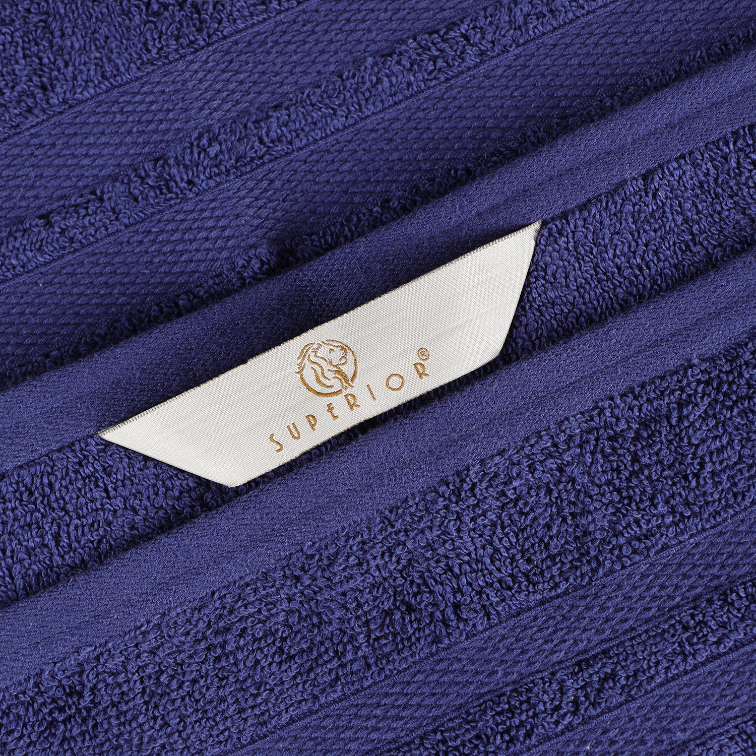 Superior Ultra Soft Cotton Absorbent Solid Bath Sheet (Set of 2) -  Navy Blue