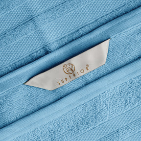 Superior Ultra Soft Cotton Absorbent Solid Bath Towel (Set of 4) -  Light Denim Blue