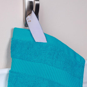 Egyptian Cotton Dobby Border Medium Weight 4 Piece Bath Towel Set - Capri Breeze