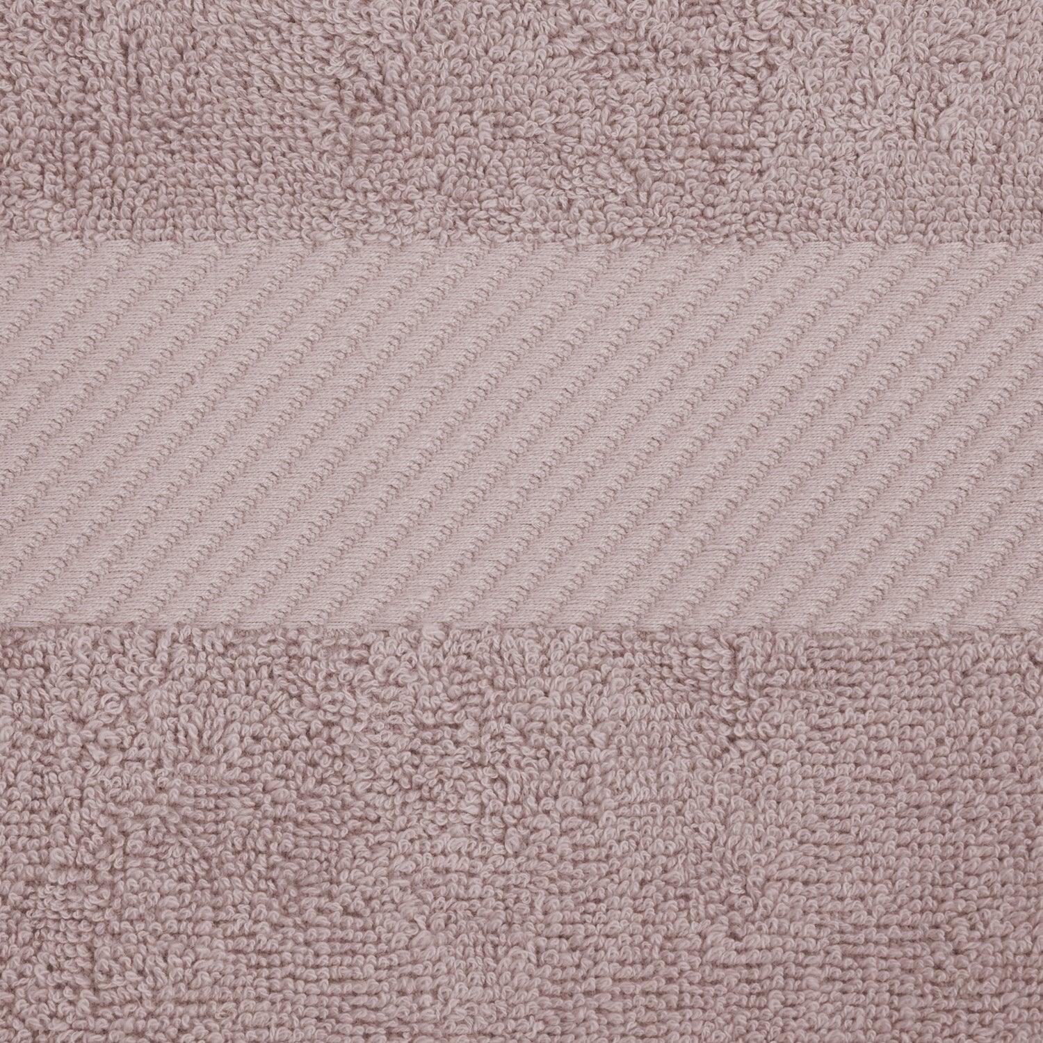 Egyptian Cotton Dobby Border Medium Weight 6 Piece Bath Towel Set - Fawn