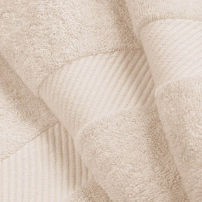 Egyptian Cotton Dobby Border Medium Weight 4 Piece Bath Towel Set - Ivory