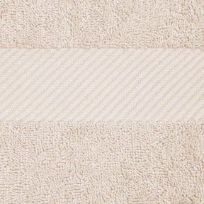 Egyptian Cotton Dobby Border Medium Weight 6 Piece Bath Towel Set - Ivory