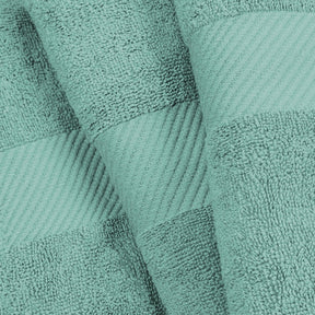 Egyptian Cotton Dobby Border Medium Weight 6 Piece Bath Towel Set - Sea Foam