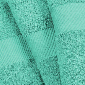 Egyptian Cotton Dobby Border Medium Weight 4 Piece Bath Towel Set - Sea Green