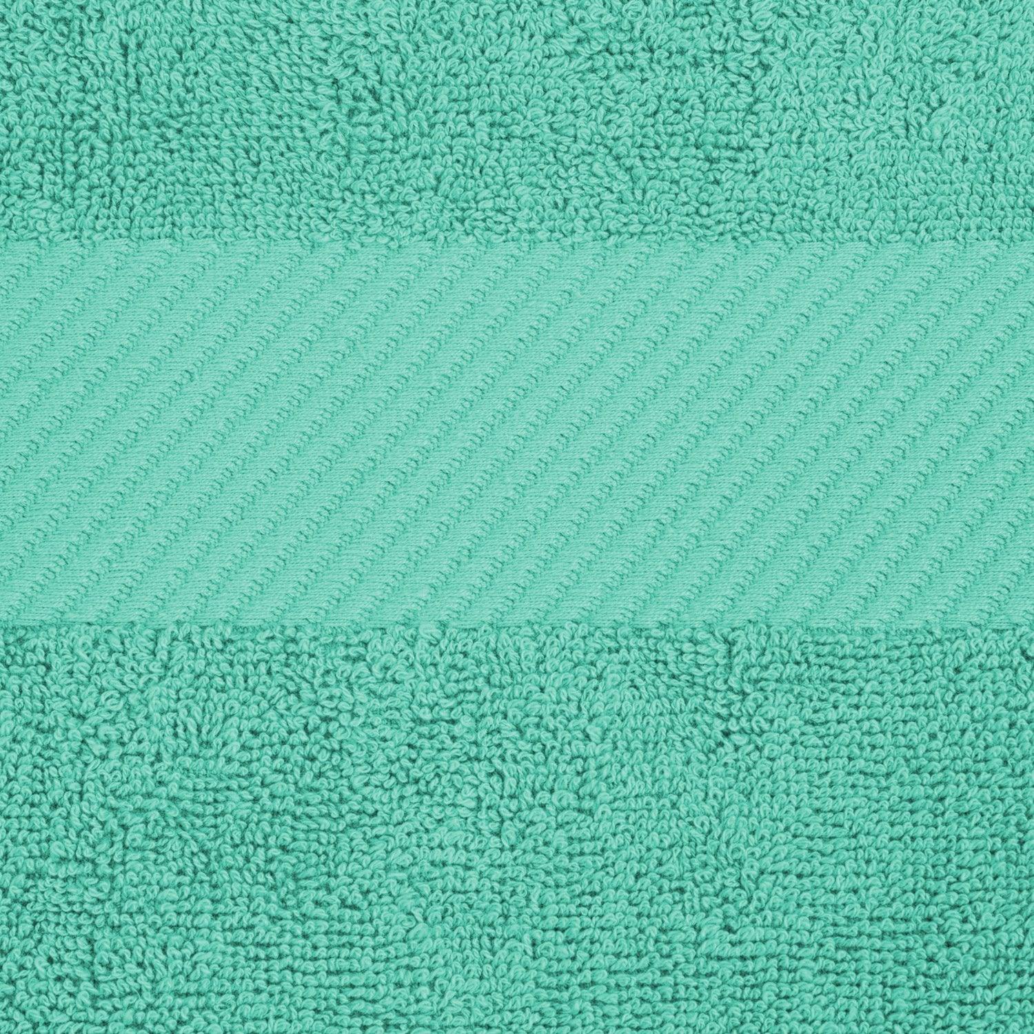 Egyptian Cotton Dobby Border Medium Weight 6 Piece Bath Towel Set - Sea Green