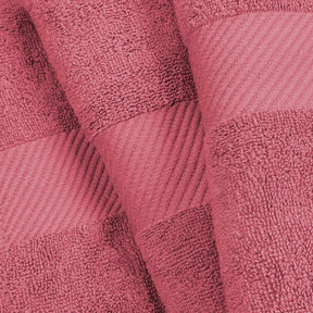 Egyptian Cotton Dobby Border Medium Weight 6 Piece Hand Towel Set - Sandy Rose