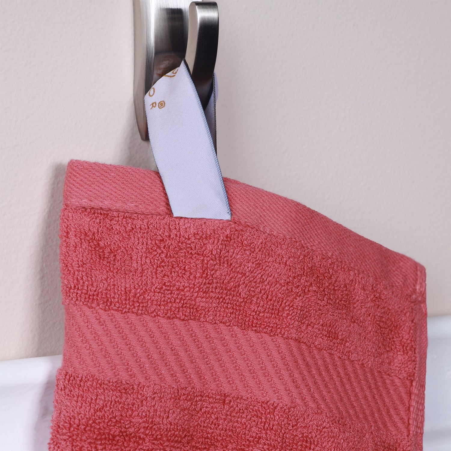 Egyptian Cotton Dobby Border Medium Weight 6 Piece Hand Towel Set - Sandy Rose