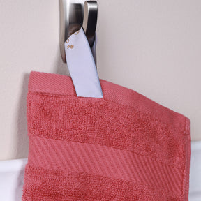 Egyptian Cotton Dobby Border Medium Weight 6 Piece Bath Towel Set - Sandy Rose