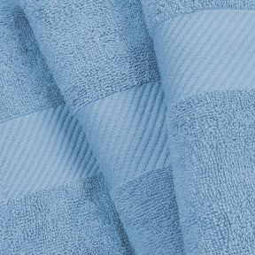 Egyptian Cotton Dobby Border Medium Weight 6 Piece Hand Towel Set - Winter Blue