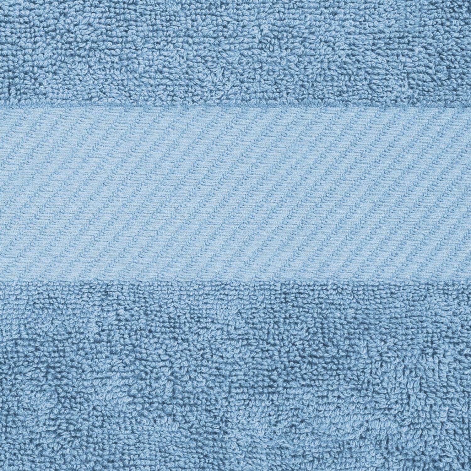 Egyptian Cotton Dobby Border Medium Weight 6 Piece Hand Towel Set - Winter Blue