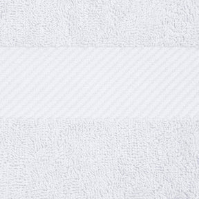 Egyptian Cotton Dobby Border Medium Weight 4 Piece Bath Towel Set - White