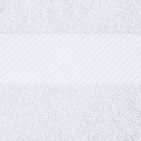 Egyptian Cotton Dobby Border Medium Weight 2 Piece Bath Sheet Set - White