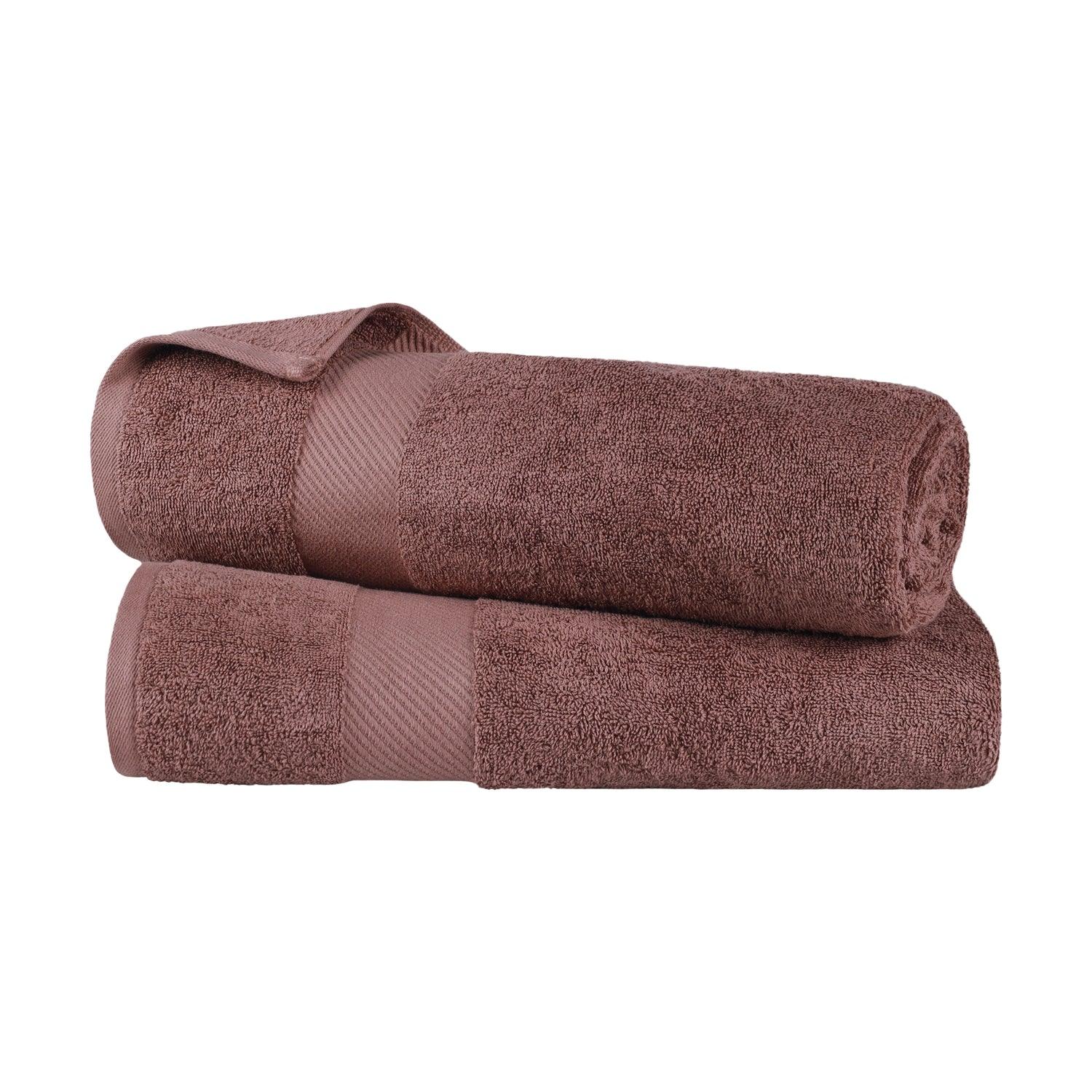 Egyptian Cotton Dobby Border Medium Weight 2 Piece Bath Sheet Set - Sedona
