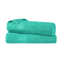 Egyptian Cotton Dobby Border Medium Weight 2 Piece Bath Sheet Set - Sea Green