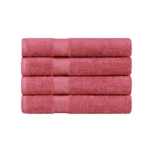 Egyptian Cotton Dobby Border Medium Weight 4 Piece Bath Towel Set - Sandy Rose