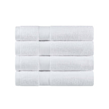 Egyptian Cotton Dobby Border Medium Weight 4 Piece Bath Towel Set - White