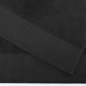 Premium Turkish Cotton Jacquard Herringbone and Solid 8-Piece Towel Set - Black