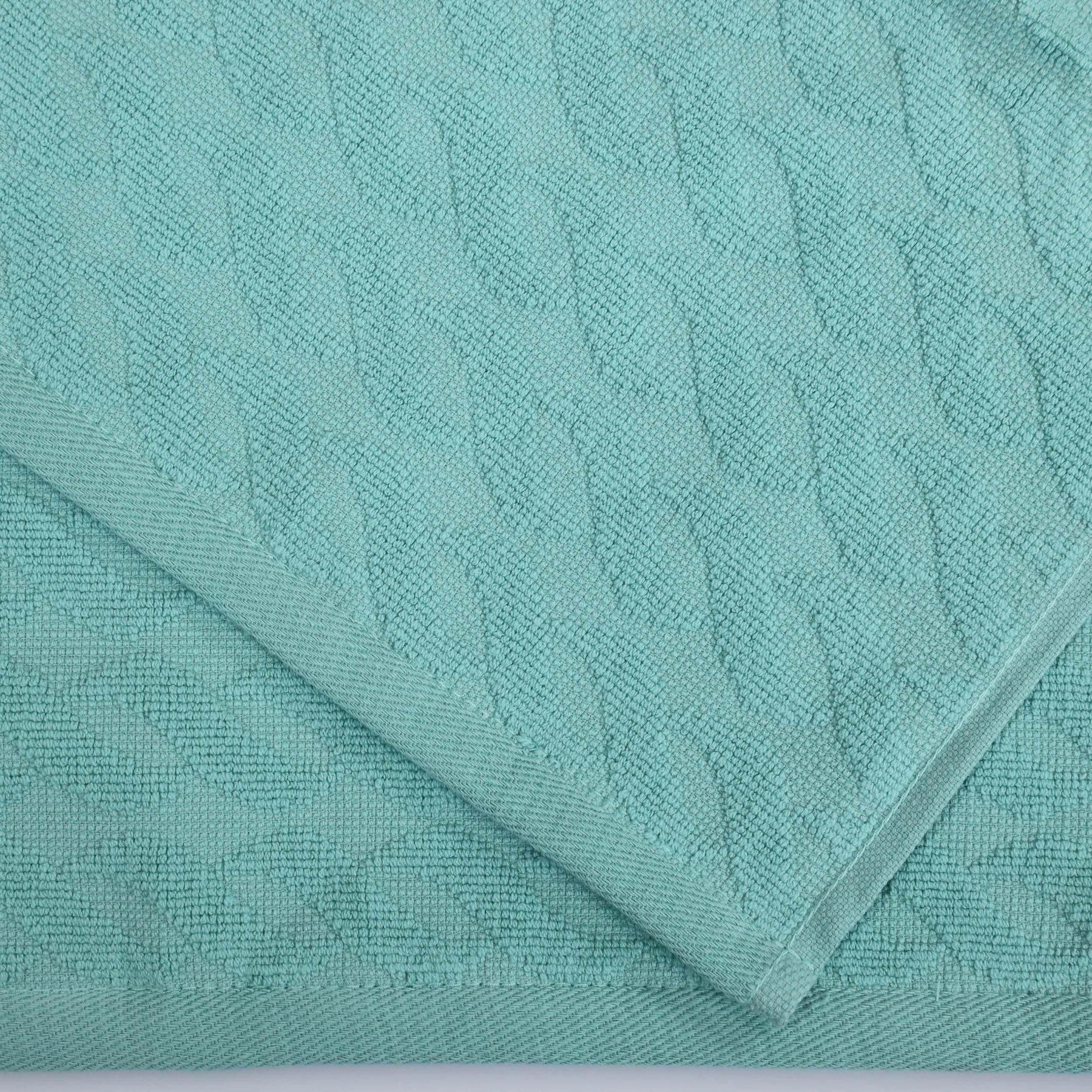 Premium Turkish Cotton Herringbone Jacquard Assorted 6-Piece Towel Set - Cascade