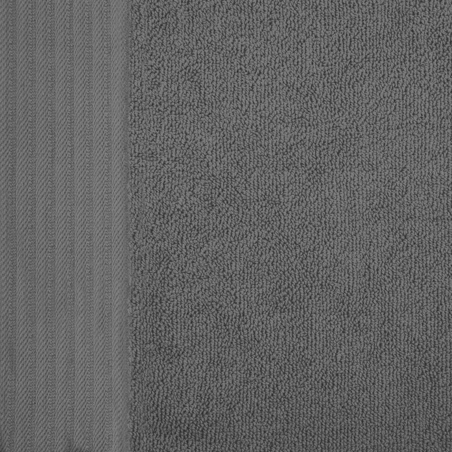 Premium Turkish Cotton Herringbone Solid Assorted 6-Piece Towel Set - Grey