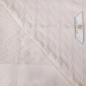 Premium Turkish Cotton Herringbone Jacquard Assorted 6-Piece Towel Set -  Ivory
