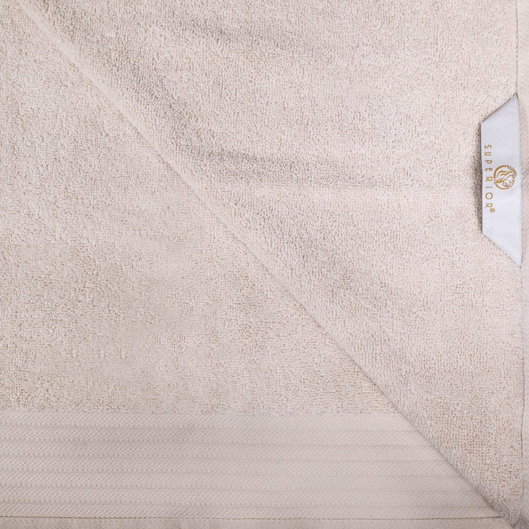 Premium Turkish Cotton Jacquard Herringbone and Solid 8-Piece Towel Set- Ivory
