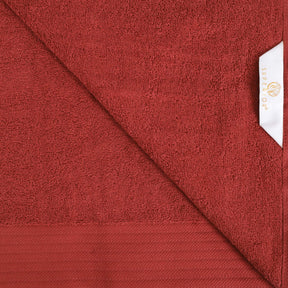 Premium Turkish Cotton Herringbone Solid Assorted 6-Piece Towel Set -  Maroon