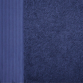 Premium Turkish Cotton Herringbone Solid Assorted 6-Piece Towel Set - Navy Blue