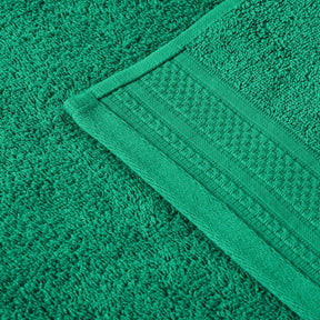Honeycomb Jacquard 12-Piece Cotton Velour Bath Towel Set - Gumdrop Green