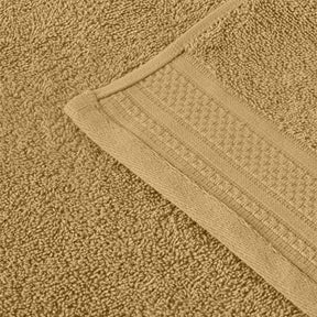 Honeycomb Jacquard 12-Piece Cotton Velour Bath Towel Set - Sahara
