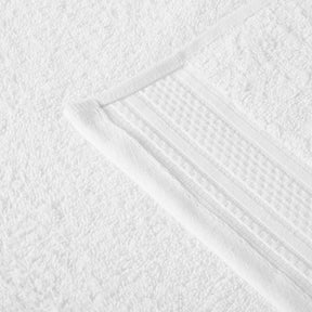 Honeycomb Jacquard 12-Piece Cotton Velour Bath Towel Set - White