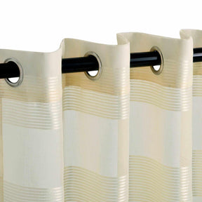 Dalisto Stripes 2-Piece Grommet Sheer Curtain Panel Set - Cream