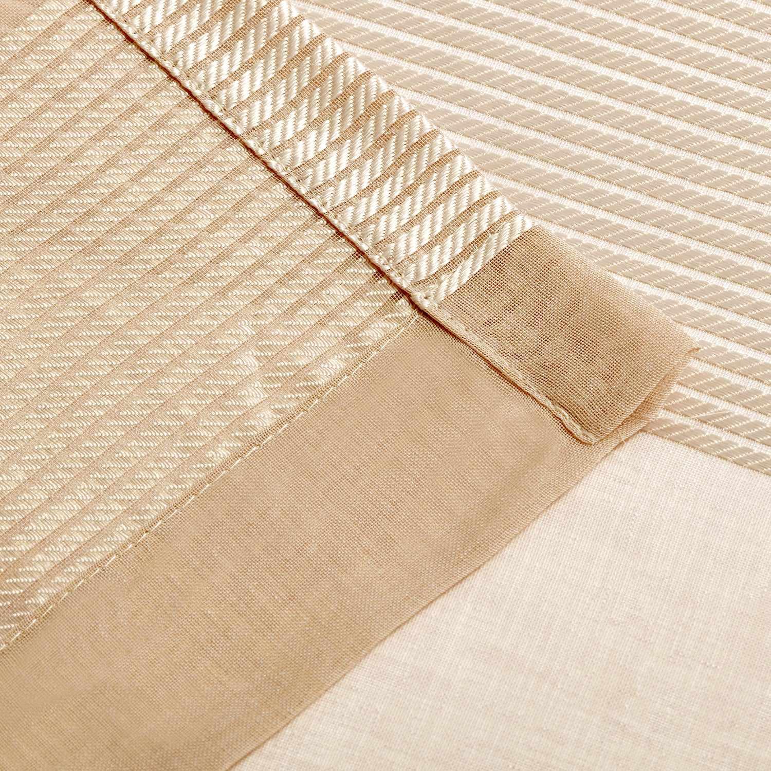 Dalisto Stripes 2-Piece Grommet Sheer Curtain Panel Set - Ecru