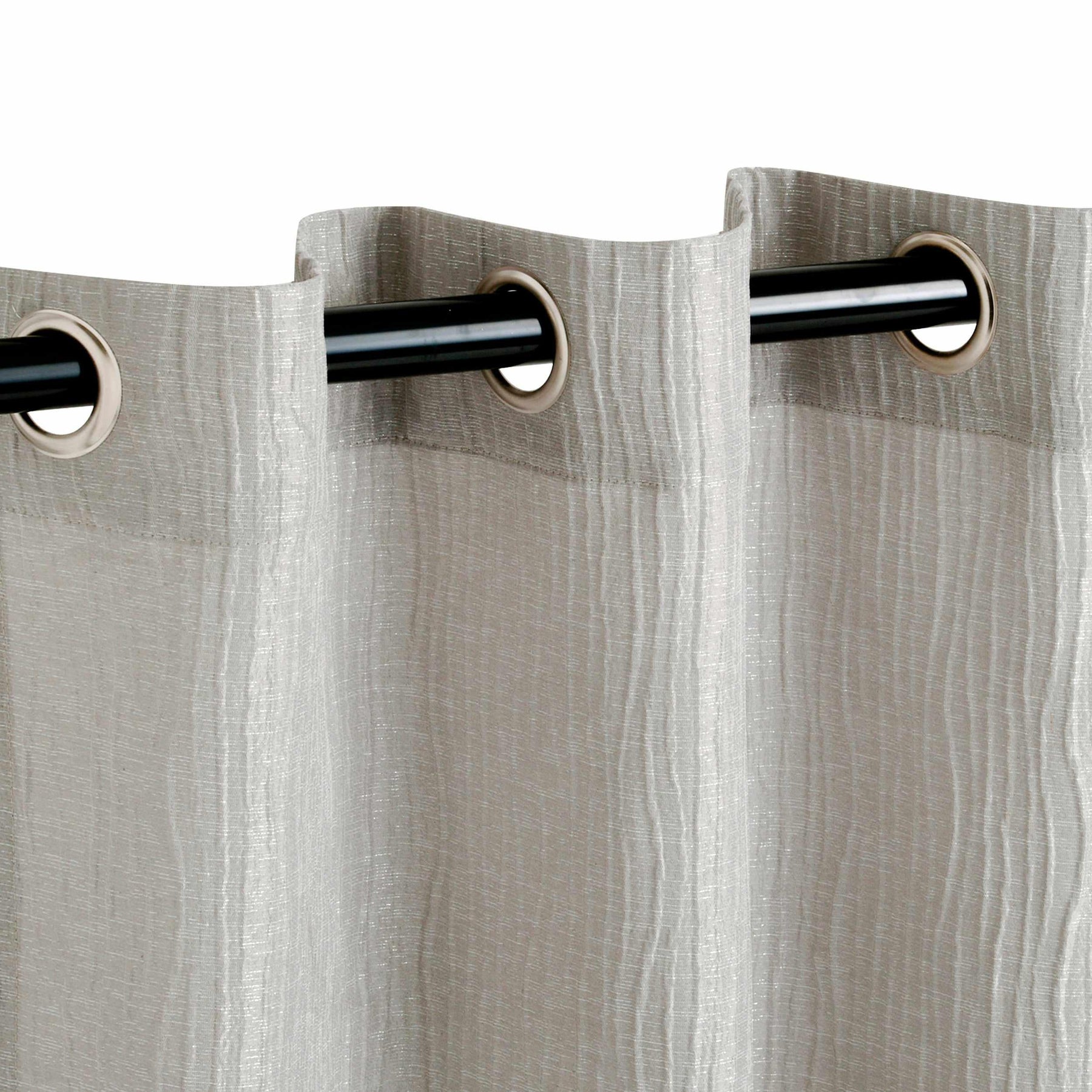 Metallic Jacquard 2-Piece Grommet Curtain Panel Set - Silver
