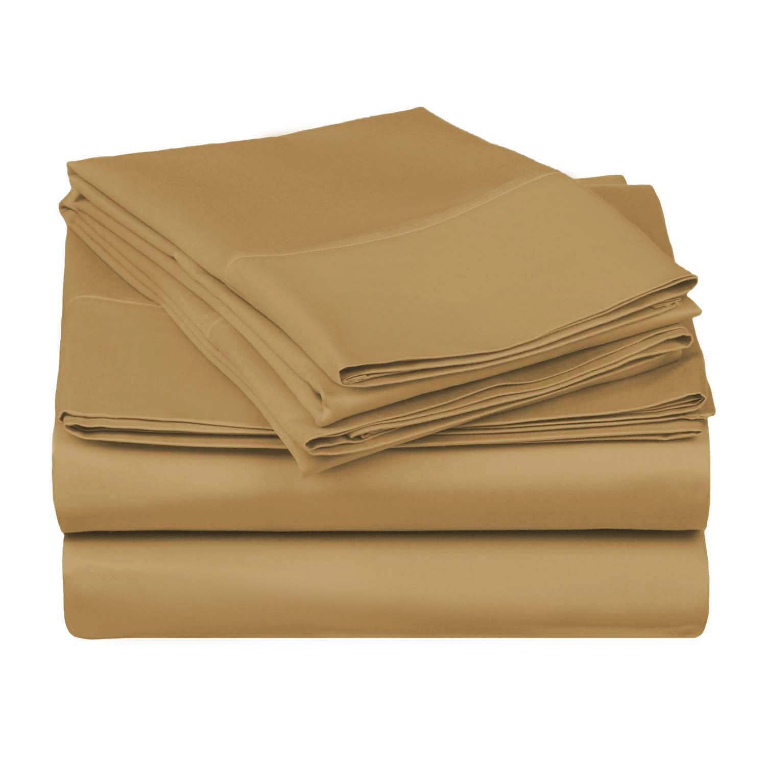 Superior Egyptian Cotton 530 Thread Count Solid Sheet Set - Coffee