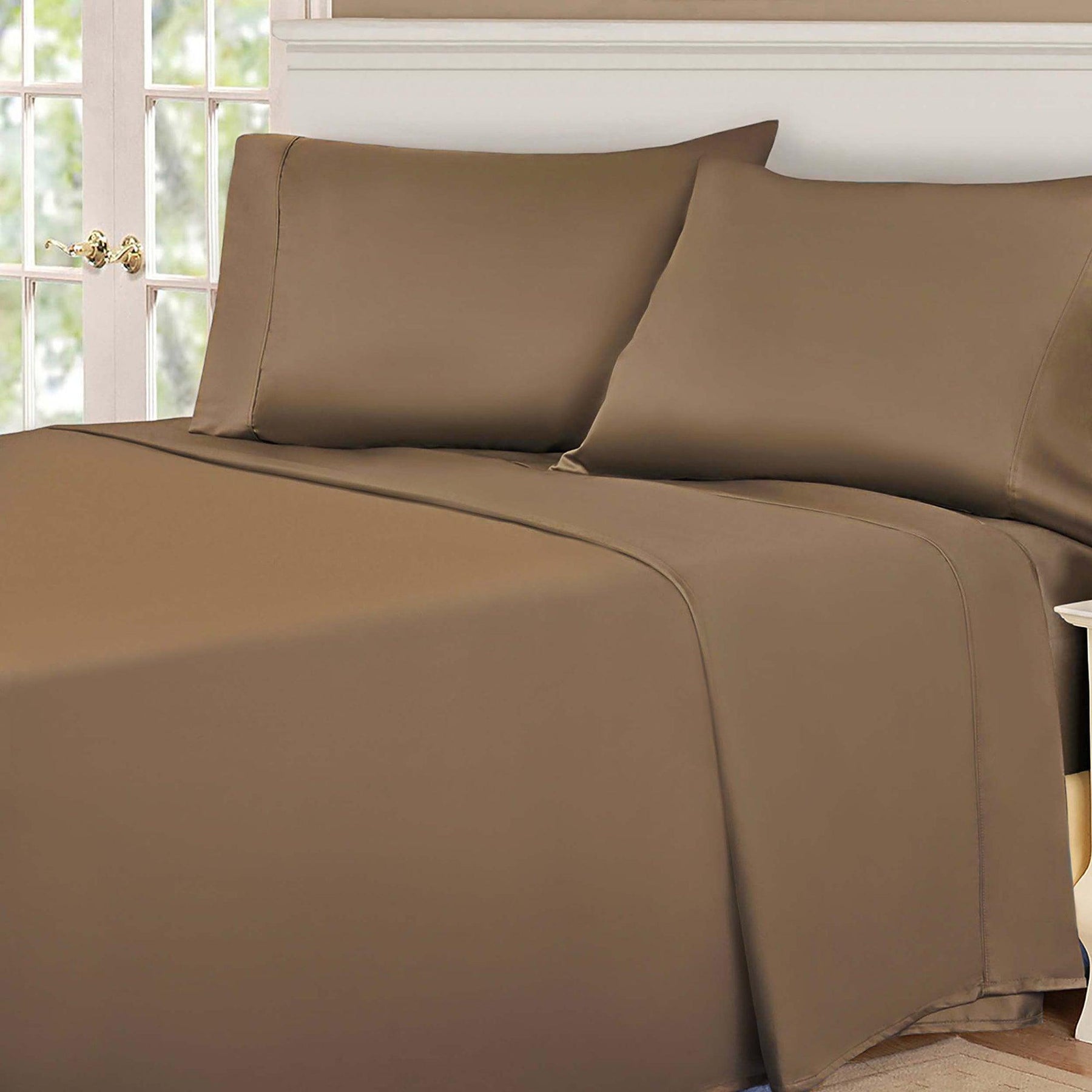  Superior Egyptian Cotton 530 Thread Count Solid Sheet Set - Taupe